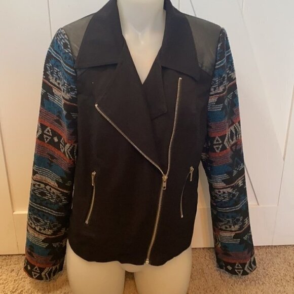 Daniel Rainn Aztec boho western moto jacket Sz S - Picture 1 of 7